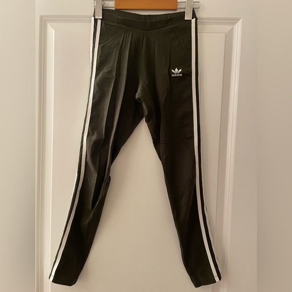 Classic Olive Green Adidas Leggings - Picture 6 of 6